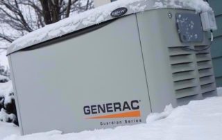 generac generator in the snow